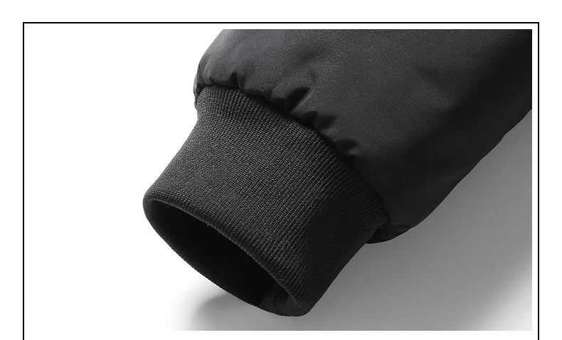 BROWON Winter Clothes Men Jacket Business Casual Solid Thick Fleece Jacket for Men Stand Collar Oversized 8xl Outerwear Coats