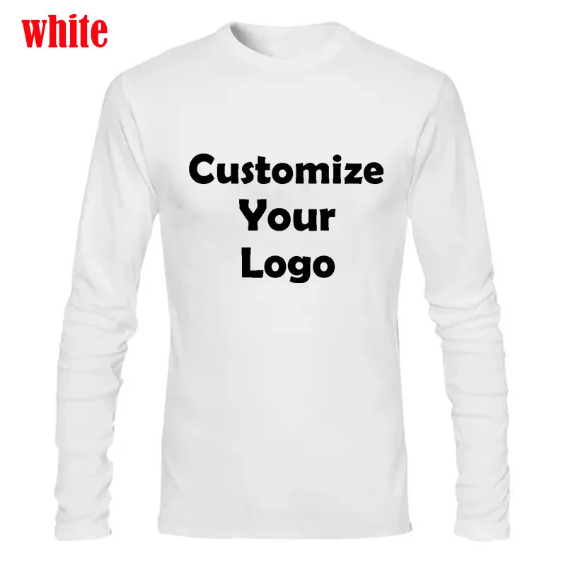 Customized Men's Compression Shirts Long Sleeve T-shirt Solid Color High Neck Gym Bodybuilding Tee Tops