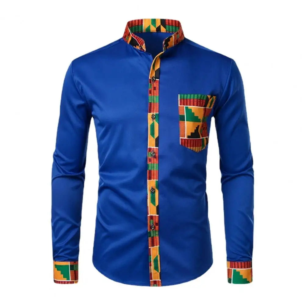 2023 Autumn/winter New Casual Men's Checkered Shirt Splice Men's Long Sleeve Shirt