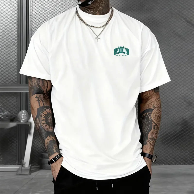 Hot Sales Mens T-shirt Cotton Printing Short Sleeved Daily Casual Tees Outdoors Sports Jogging Man Clothing Loose Soft T-shirt