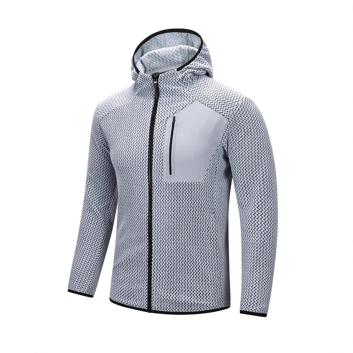 ARC Outdoor Men's Zipper Plush Hoodie Mountaineering Travel Sports Fashion Cationic Casual Fishing Spring and Autumn Hoodie