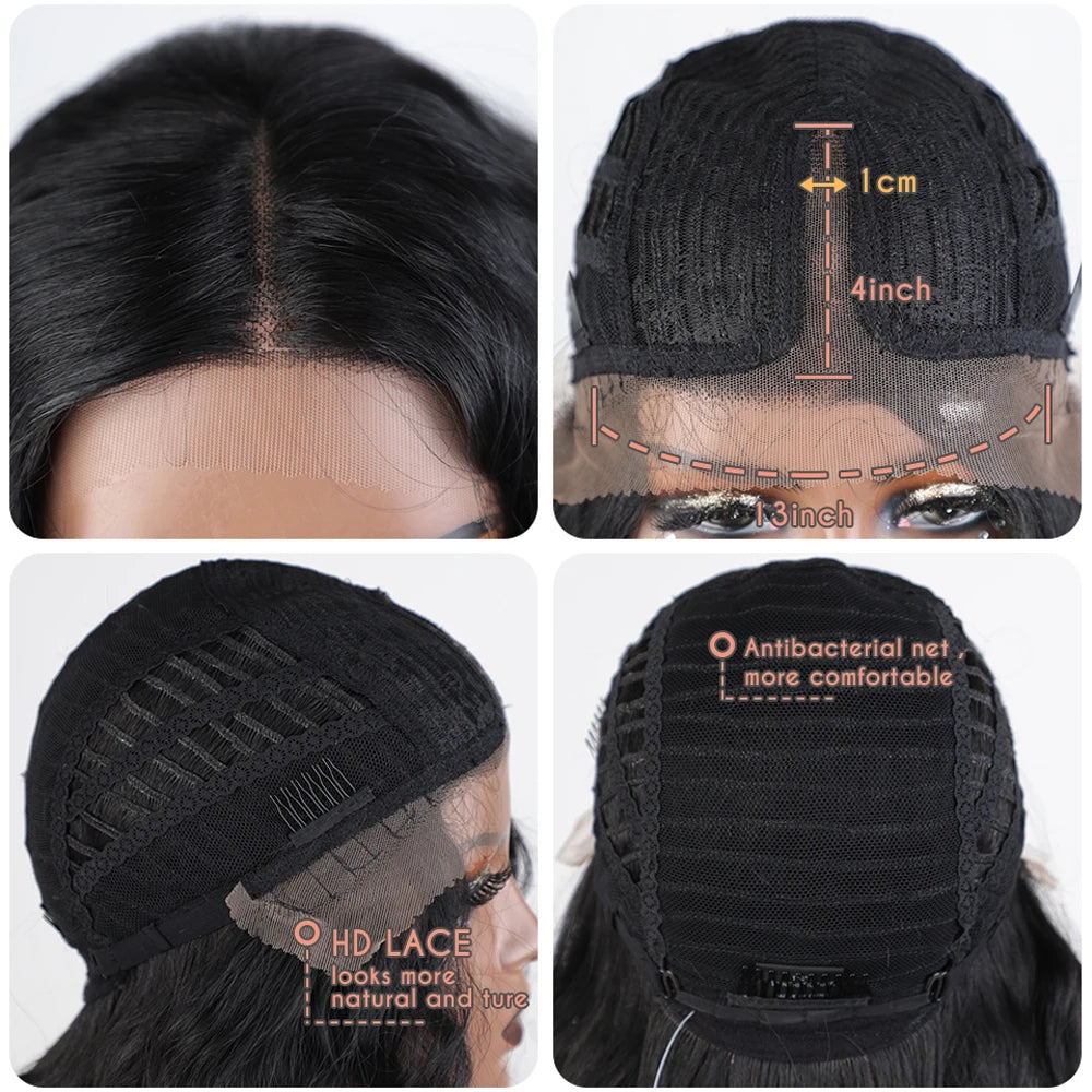 Synthetic Lace Wig 30" Ombre Blonde Black Wig  Wig Long Wavy 30 " Hair Lace Wig For Women Lace Front Wig Cosplay Wig
