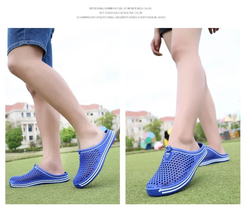 YRZL Mens Sandals Light EVA Summer Casual Shoes Hole Shoes Clogs Lovers Home Garden Outdoor Big Size 45 Male Beach Flat Slippers