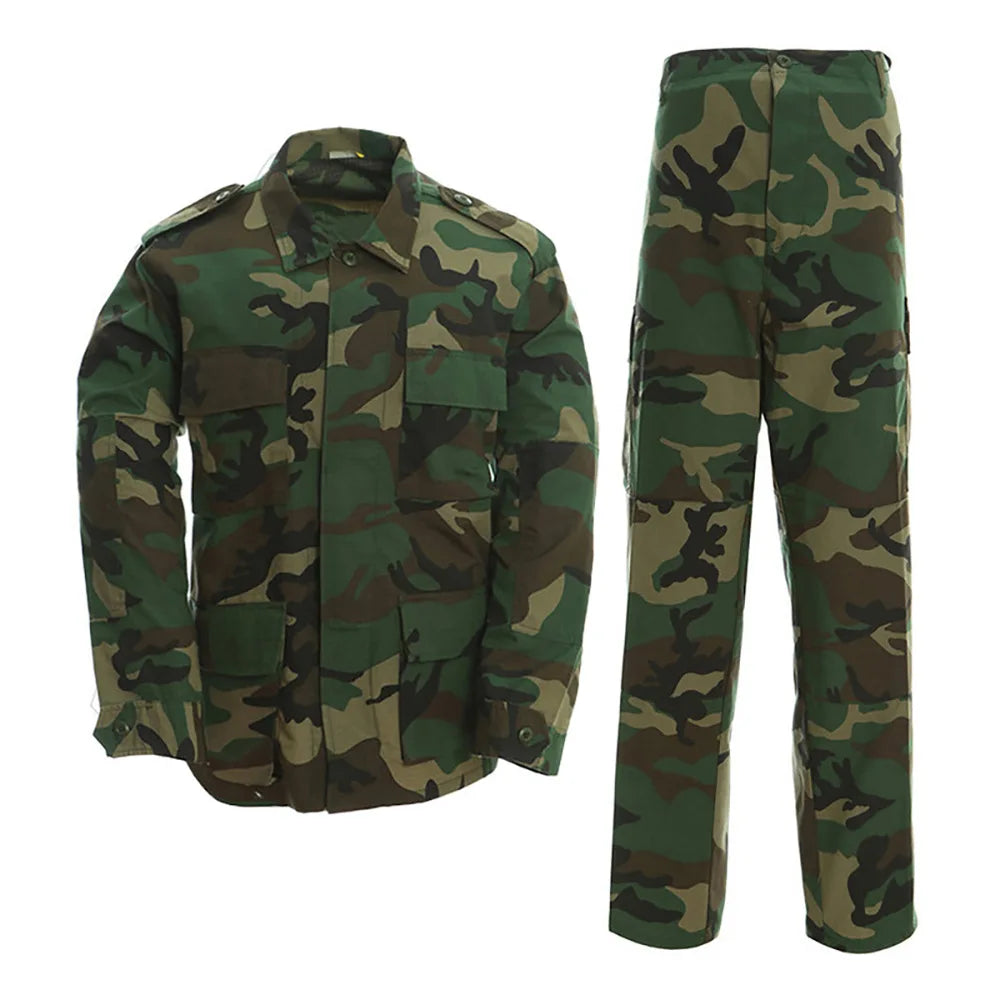 Desert & Jungle Outdoor Camouflage Uniform Tactical Uniform Combat Hunting Suit BDU Training Jacket and Pant