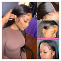 Peruvian Straight 13x4 Lace Front Human Hair Wig Natural Color 8-30 Inch 4x4 HD Transparent Lace Closure Wig For Black Women