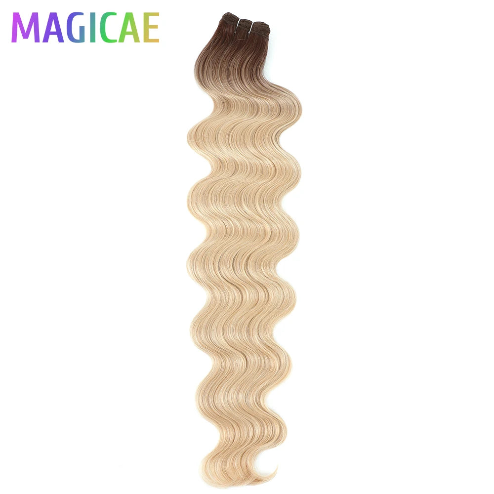 30Inches 200grams Orange Light Brown 12# M888# Body Wave Hair Weave Bundles Blond 27/613 White High Temperature Synthetic Hair