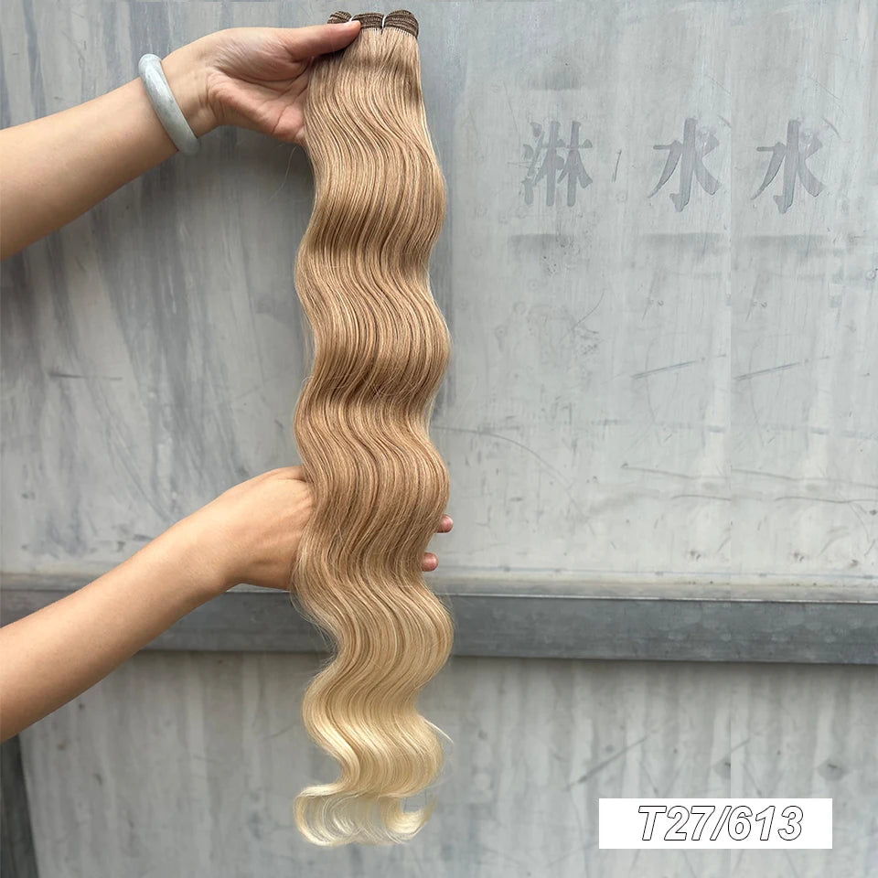 30Inches 200grams Orange Light Brown 12# M888# Body Wave Hair Weave Bundles Blond 27/613 White High Temperature Synthetic Hair