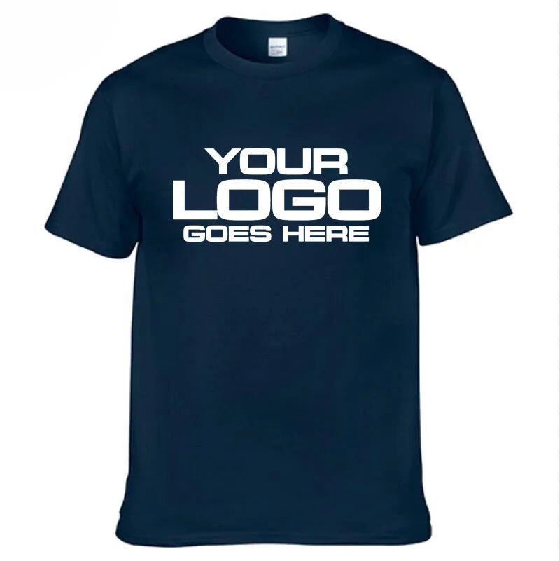 Customized Your Design Here T Shit Text Name Tsihrt Add Your Own Message Men's T-shirt Personalized Tees Custom Cotton Tshirt