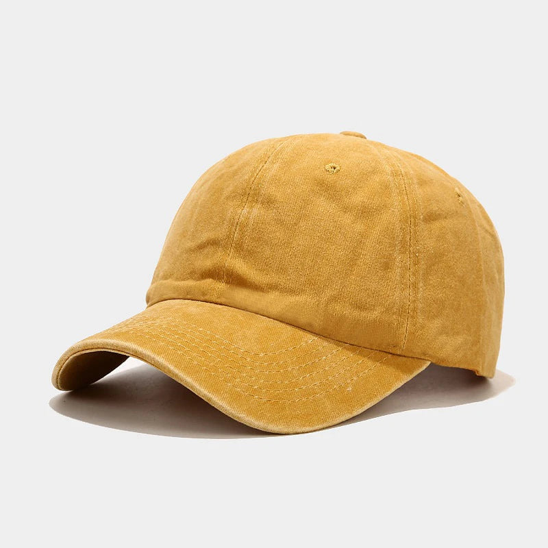 2025 New Spring Summer Cap Washed Cotton Baseball Cap Men Women Casual Adjustable Outdoor Trucker Hat Snapback Casquette