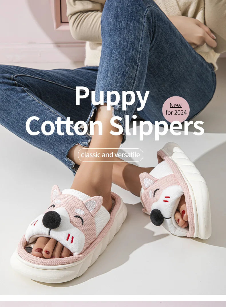 Gacimy Women's Cartoon Linen Slippers Comfortable Soft Thick Sole Indoor House Slippers Summer New Breathable Cute Linen Slides