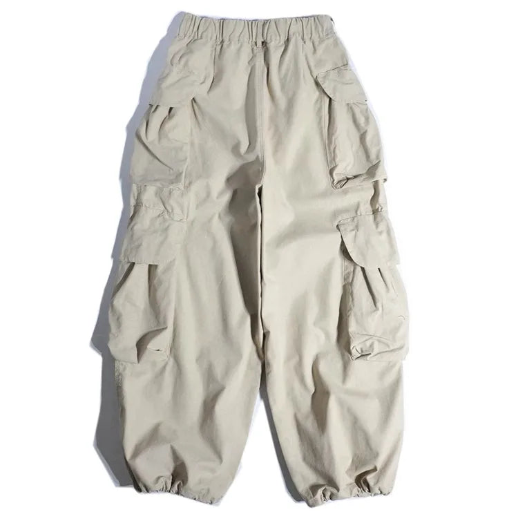 Heavyweight Wide Leg Workwear Trousers CityBoy Hong Kong Style Multi-Pocket Loose Straight Casual Shape Men's Pants
