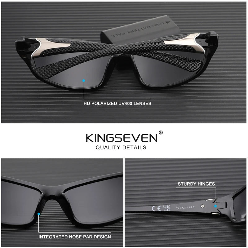 KINGSEVEN 2024 Riding Sunglasses For Men High Quality Anti-reflection Polarized UV400 Glasses TR90 Outdoor Sports Eyewear