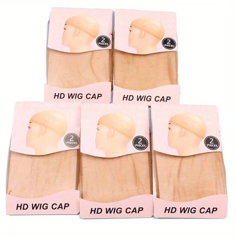 10 Pcs HD wig cap Transparent HD wig cap Stocking cap Transparent wig cap Thin nylon cap Lace side ladies wig accessories
