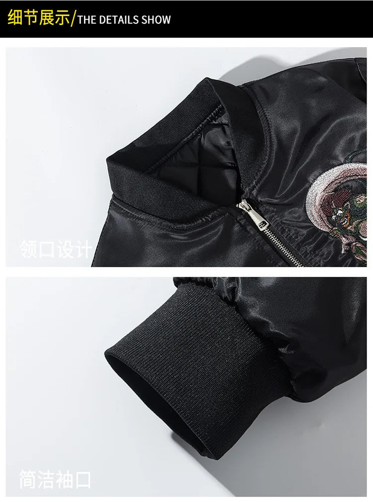 Embroidery Bomber Jackets Men Sukajan Luxury Clothing Baseball Coat For Man Pilot Luxury 2025 Spring Autumn Winter Japan