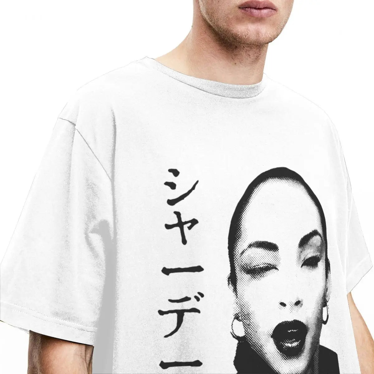Men T-Shirts S-Sade Adu Singer Vintage 100% Cotton Tee Shirt Short Sleeve T Shirt Crewneck Clothes Plus Size