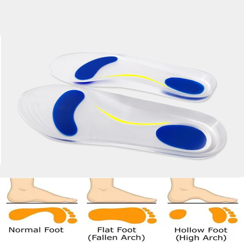 Silicone Gel Orthopedic Insoles for Shoes Man Woman Flat Feet Arch Support Orthotic Insoles Plantar Fasciitis Relief Foot Pads