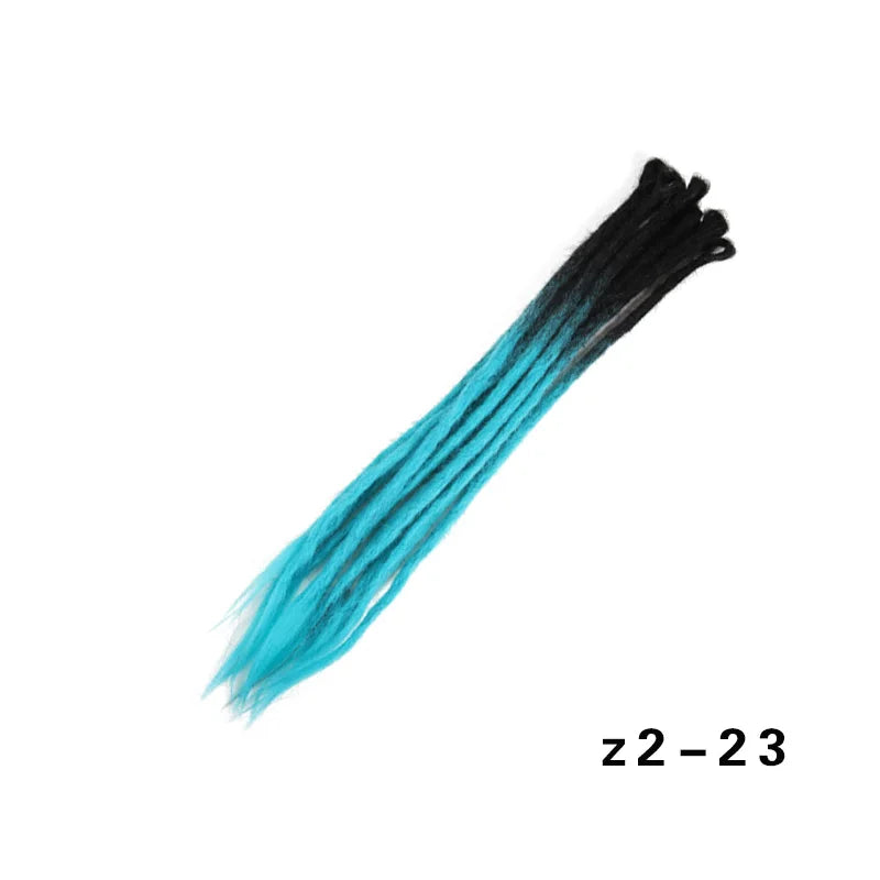 Dreadlocks Extensions Thin 0.7cm Width Synthetic Crochet Braids Hair Dreads Fake Hair Ombre Mint Green Reggae Hip Hop Style Pink