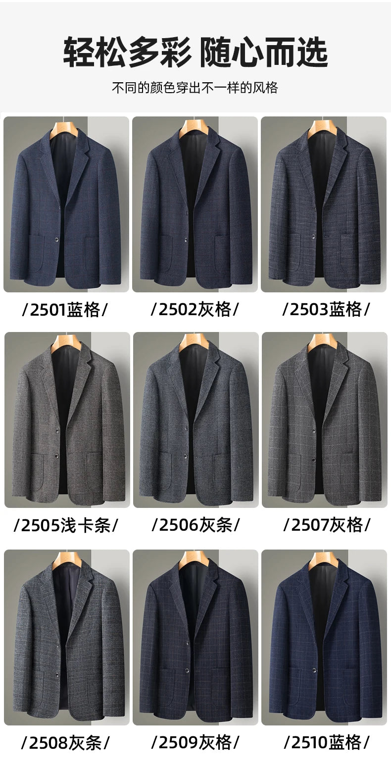Middle-Aged Men's Business Casual Suit Father's Day Gift Wedding Formal Lightweight Suit Men's 35-60 Years Old Large Size Thin Top Men's Middle-Aged and Elderly Jacket