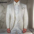 Formal Jacquard Men Suit 2PCS Elegant Single Breasted Men Office Suit Formal Office Men For Business Wedding Suit Customized