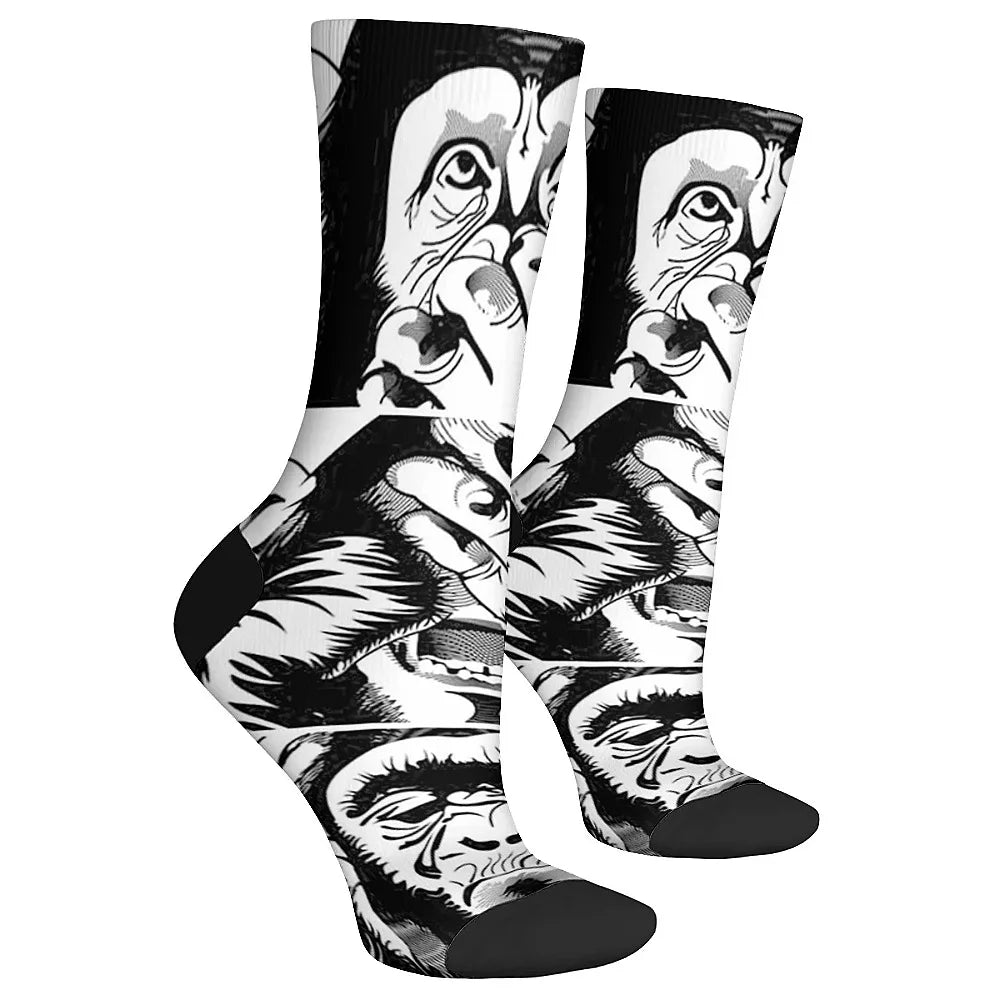 New and interesting men's socks, retro fun art gorilla, street hip-hop style, comfortable and breathable, outdoor leisure sports
