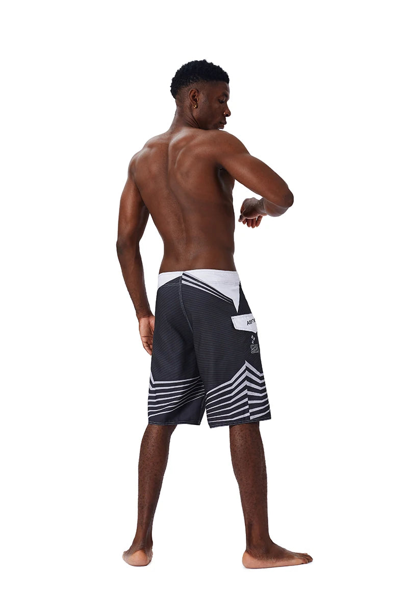 Quick Drying Beach Shorts for Men Surf Beach Shorts Fast Dry Swim Trunks with Bermuda, Fitness Muscle Short Pants, Summer, New,