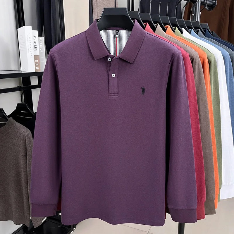 Fashion autumn and winter new item Paul brand embroidered polo shirt mens brand business casual comfortable long sleeved T-shirt
