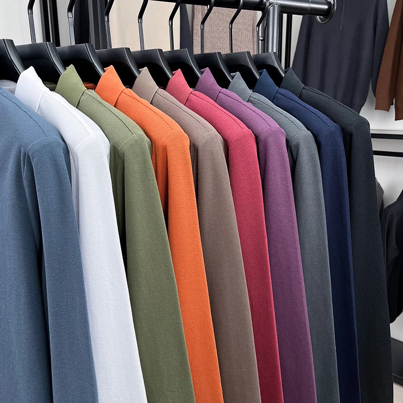 Fashion autumn and winter new item Paul brand embroidered polo shirt mens brand business casual comfortable long sleeved T-shirt