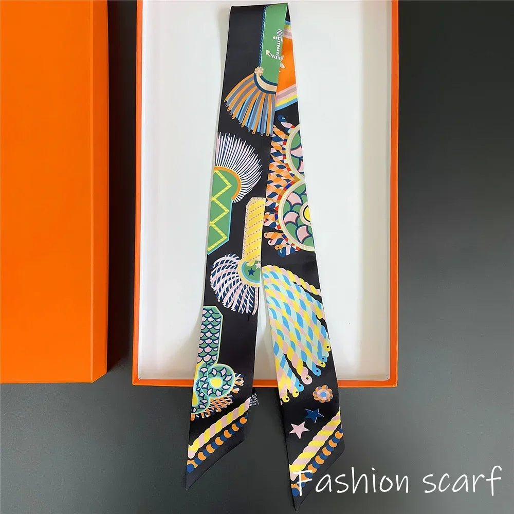 Luxury Long Scarf with Epaulet Design for Hermes Inspired Basket Bag Handle Styling Ins Trendy Accessory  Free Shipping