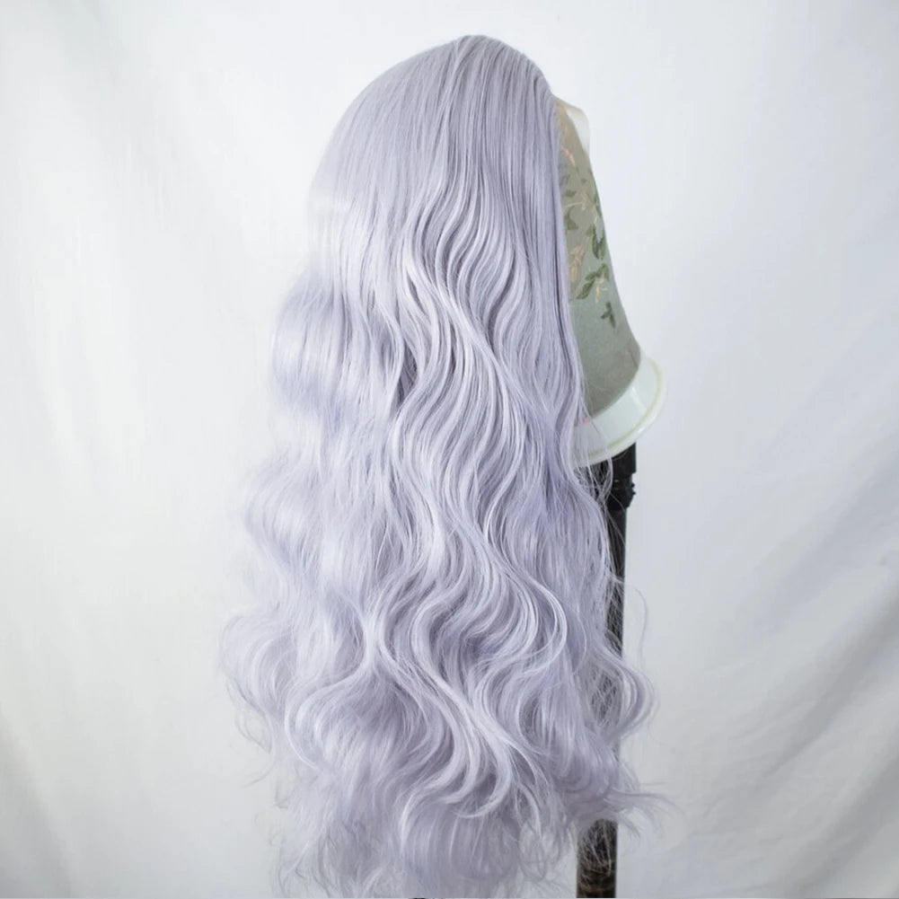 AIMEYA Water Wave Synthetic Lace Wig Natural Looking Lace Front Wigs for Women Free Part Cosplay Party Wig Heat Resistant Wigs