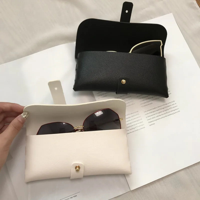 Portable Soft Leather Glasses Bag Soft Solid Color Bag Women Men Fashion Sunglasses Boxes Eyewear Protector Case Accessories