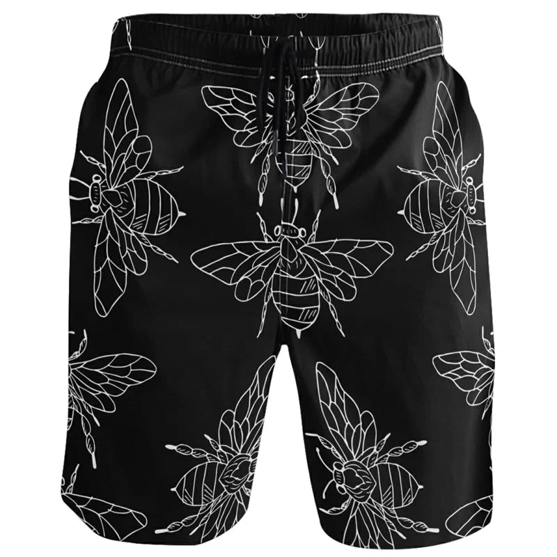 Vintage Chinese Carp Dragon 3d Printed Beach Shorts Street Short Pants Men Summer Loose Swim Trunks Quick Dry Board Shorts