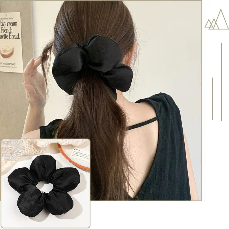 2024 Pillow Sleep Headband Elastic Ponytail Scrunchie for Women Hair Accessories Girls Soft Solid Satin Filled Cotton Big Bands