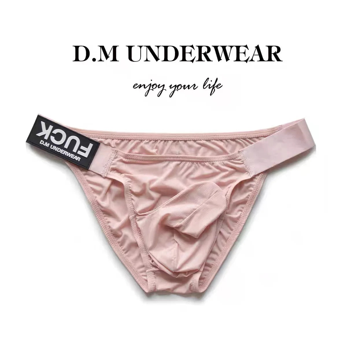 D. M Men's Underwear Ice Silk Breathable Thin Summer Elephant Nose Low Waist Personalized Letter Sports Triangle