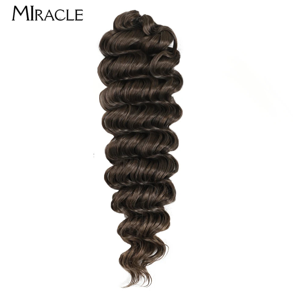 MIRACLE Crochet Hair Extensions 30 Inch 70CM Deep Wave Braiding Hair Bundles Synthetic Crochet Braids Hair Water Wave Fake Hair