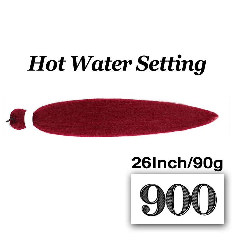 Pre-stretched Braiding Hair 26Inch 90G Synthetic Jumbo Hair Extensions for Crochet Braids DIY Pink Peach Red Yellow Fake Hair