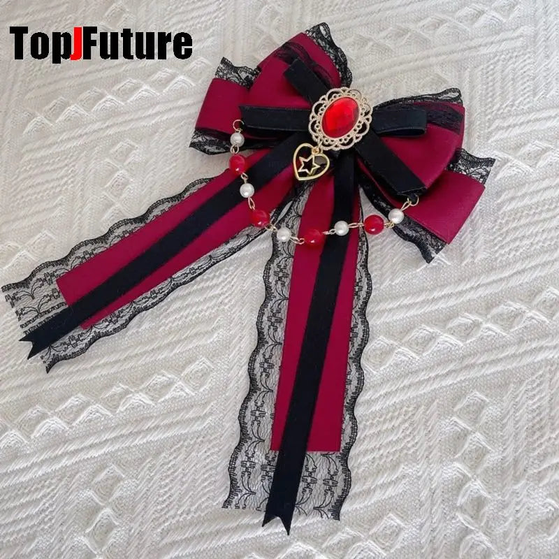 “Castle Night“ Gothic Women Subculture Punk Y2K girl Harajuku dark Bow Hairpin Hair clip Edge clamp Hair accessories headband