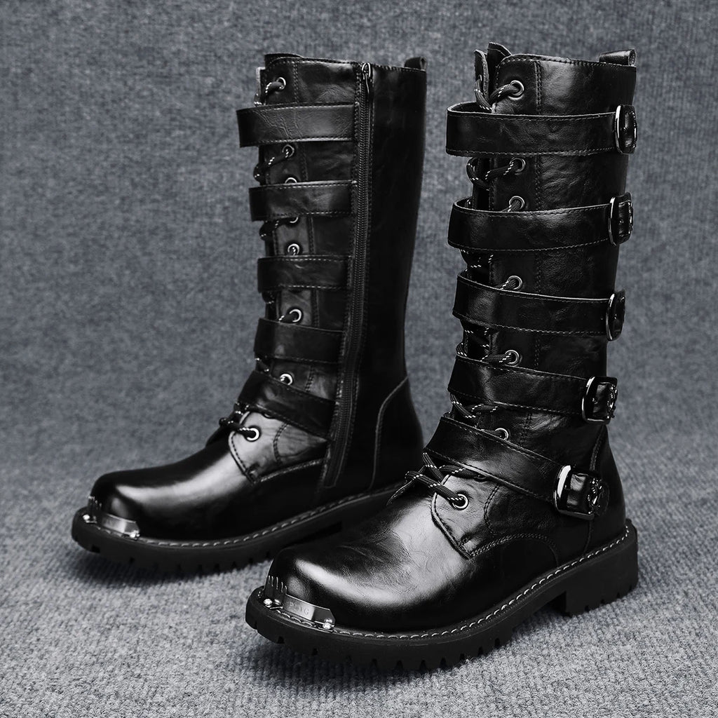 Men's boots four seasons new high-top outdoor casual boots safety protective work boots motorcycle boots plus size outdoor boots