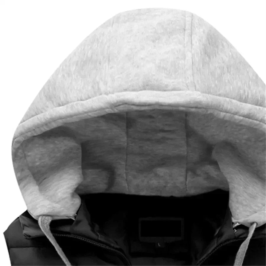 Men's Padded Vest Autumn Winter Hooded Jackets Outerwear Thick Warm Sleeveless Parka Coat Casual Men Clothing Male Slim Tops