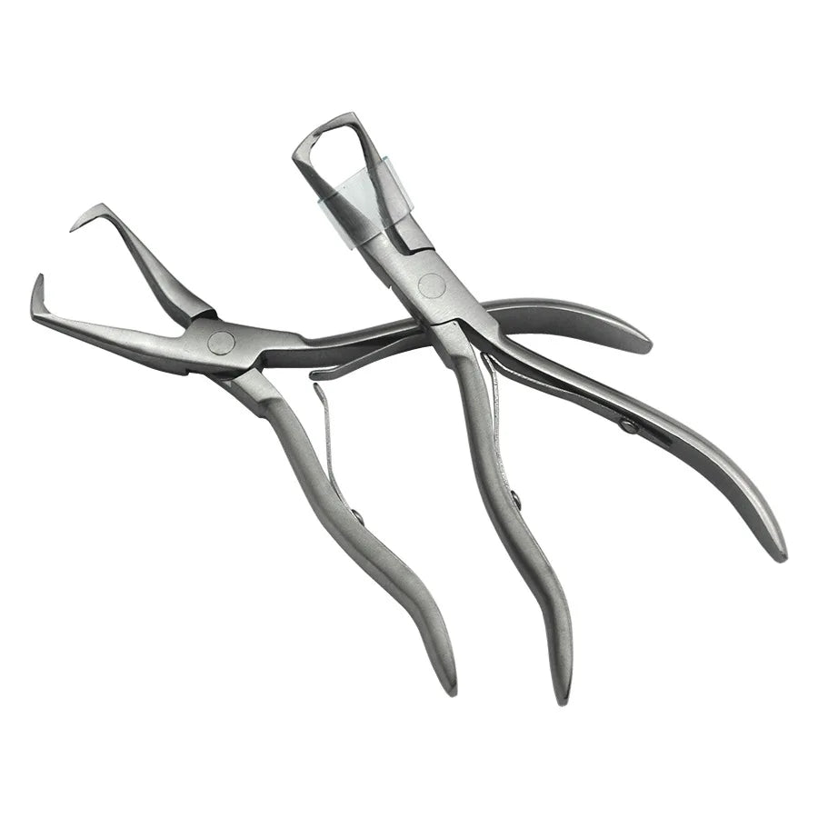 1 PC 5.5 inch Silver Stainless Steel Bent nose Clamp Hair Extension Plier with two hook Keratin Hair Extensions Removal Tools