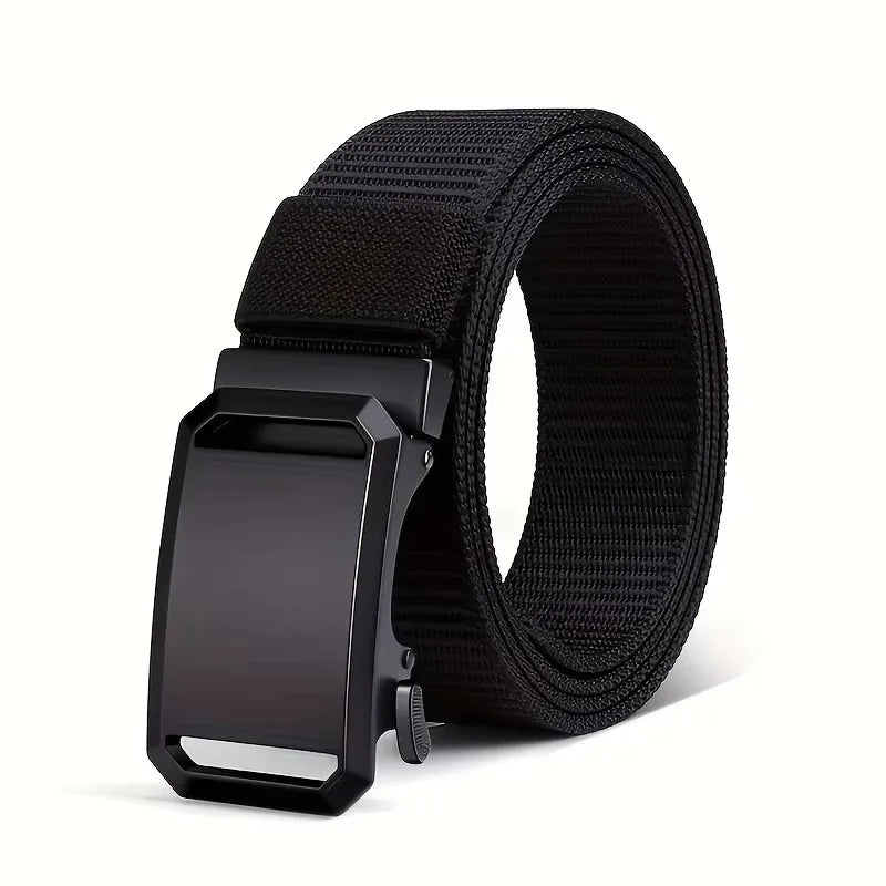 Men's Belt Premium Automatic Buckle Canvas Belt Durable Tactical Workwear for Men - Stylish Outdoor Pants Belt with Quick-Releas