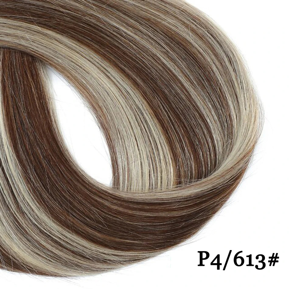3/4 Human Hair Half Wig Machine Made Straight Long Hair 14-28inch Brazilian Remy Hair Half Head Wigs For Women Cover White Hair