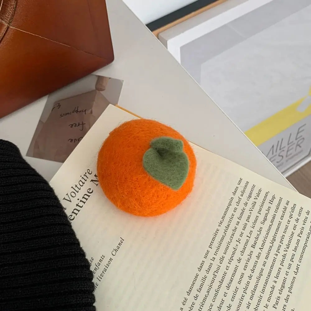 Simulation Food Hairpins Cute Orange Hair Clips Barrettes Peach Hairpins Children Woolen Fruits Duckbill Clips  For Women