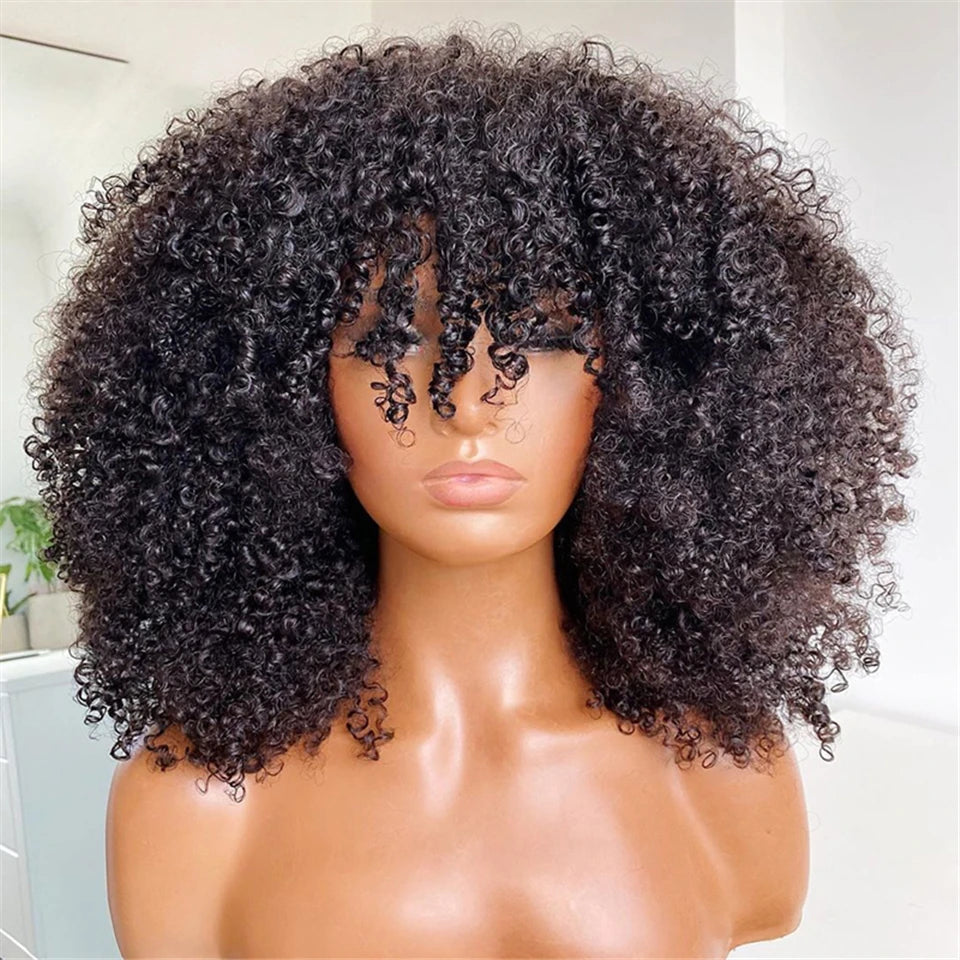 Afro Kinky Curly Wig Human Hair Short Pixie Curl Afro Kinky Curly Wig Natural And Soft4B 4C Brazilian Hair Wig Full Machine Made