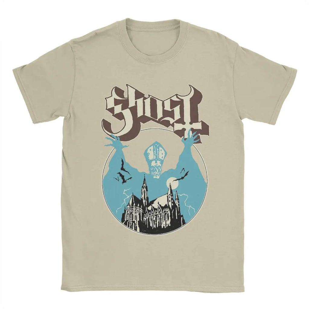 Humorous Ghost Band T-Shirt for Men O Neck 100% Cotton T Shirts Short Sleeve Tee Shirt Gift Idea Tops