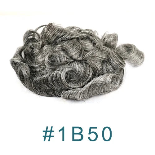 Natural Frontline Dark Brown#2 Black Blonde Super Durable Thin HD Skin PU 1B50 1B80 Grey Men's Toupee 100% Human Hair Wig System