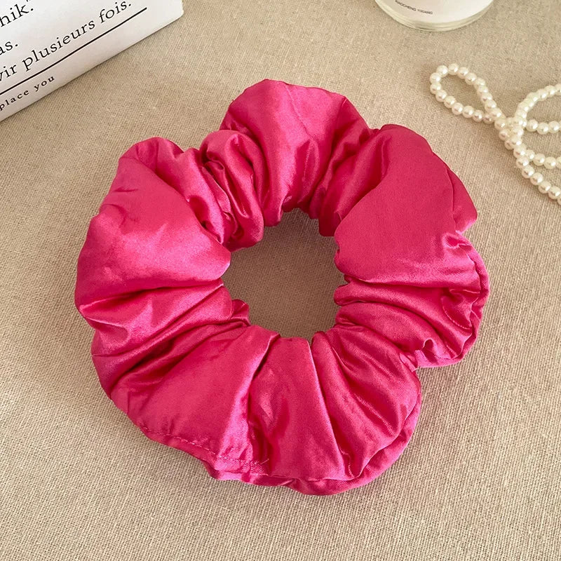 2024 Pillow Sleep Headband Elastic Ponytail Scrunchie for Women Hair Accessories Girls Soft Solid Satin Filled Cotton Big Bands