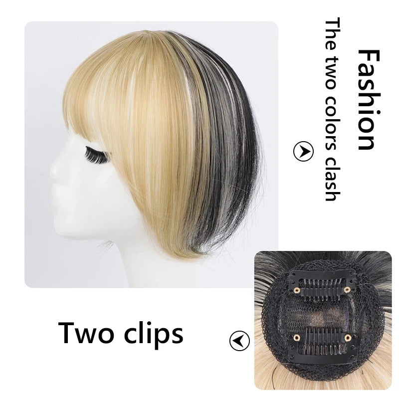 Fake 3D Air Bangs Hair Clip-In Extension Synthetic Fake Fringe Natural False hairpiece For Women Clip In Bangs