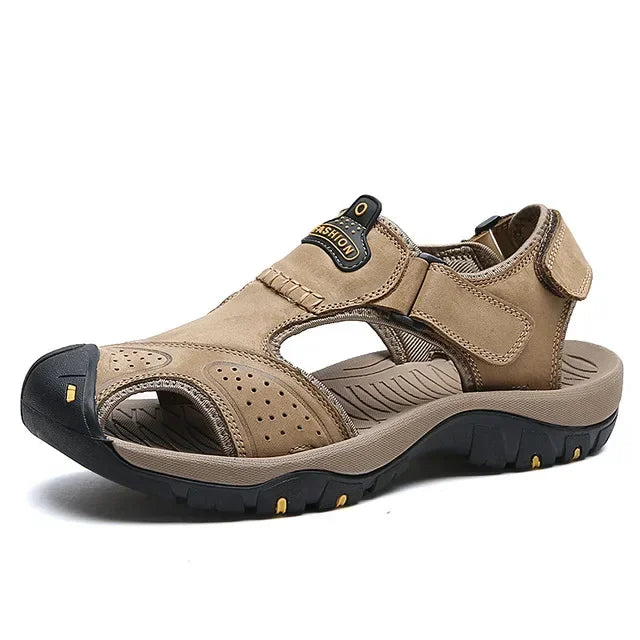 Classic Men's Sandals Summer Genuine Leather Sandals Breathable Men Cow Leather Shoes Men Sandals Soft Outdoor Men Roman Sandals