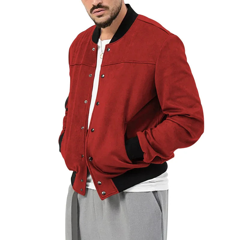 24  Autumn/Winter Suede Men's Button Cardigan Jacket Casual American