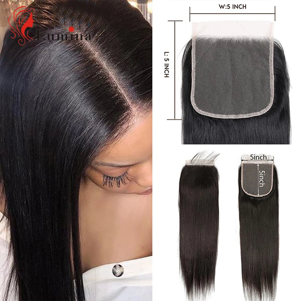 5×5 Lace Closure Human Hair Closure 4x4 Lace Closure Only Straight Closure Remy Hair closure cheveux humain closures bresiliens